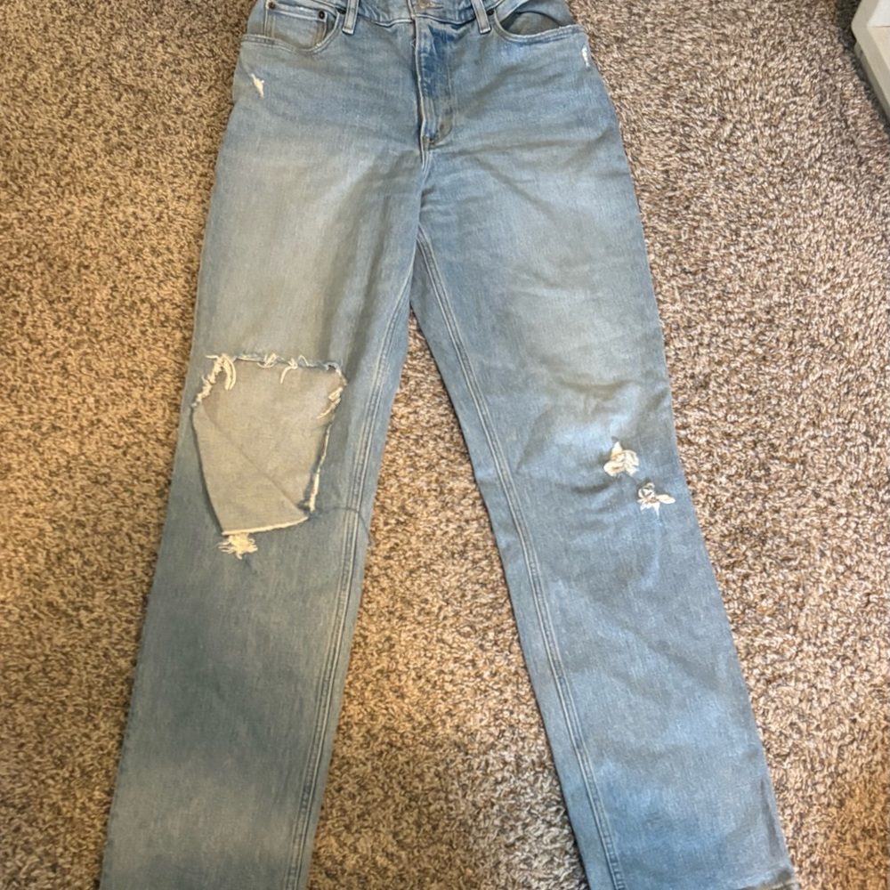 Women's Distressed Blue Jeans